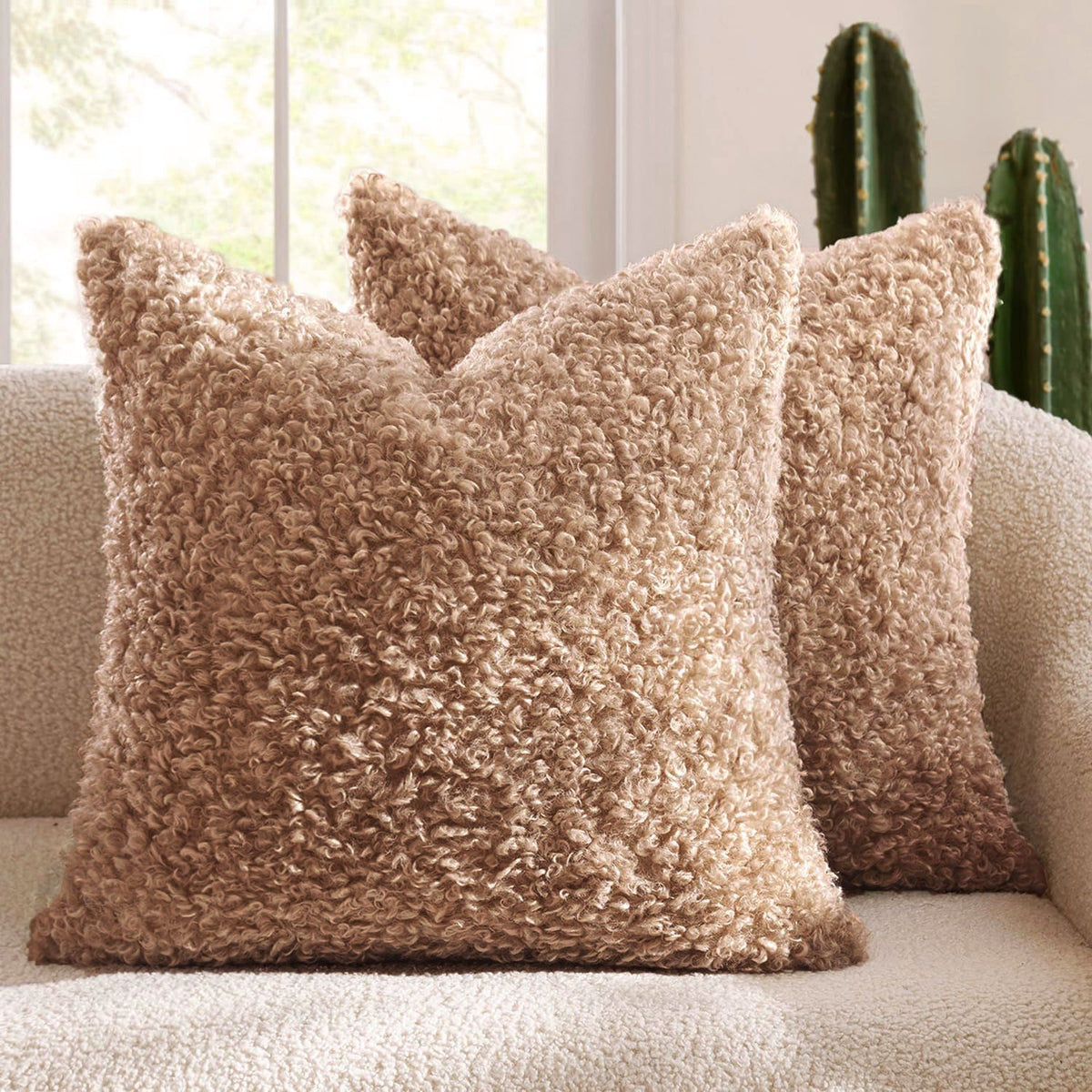 Curly Faux Shearling Decorative Throw Pillow Cover