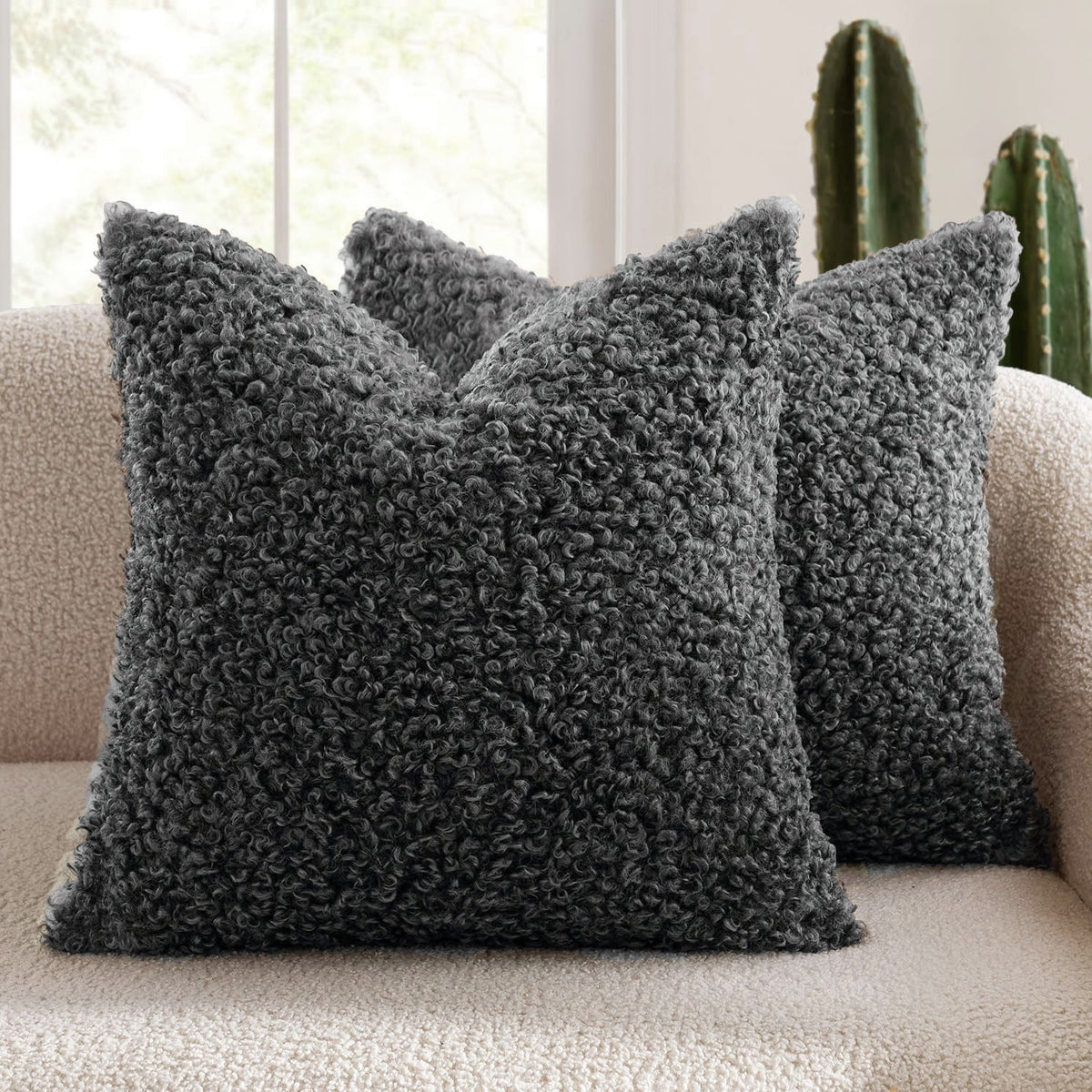 Curly Faux Shearling Decorative Throw Pillow Cover