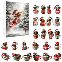 Dachshund-Themed Christmas Advent Calendar – 24-Day Countdown and Decorative Acrylic Design