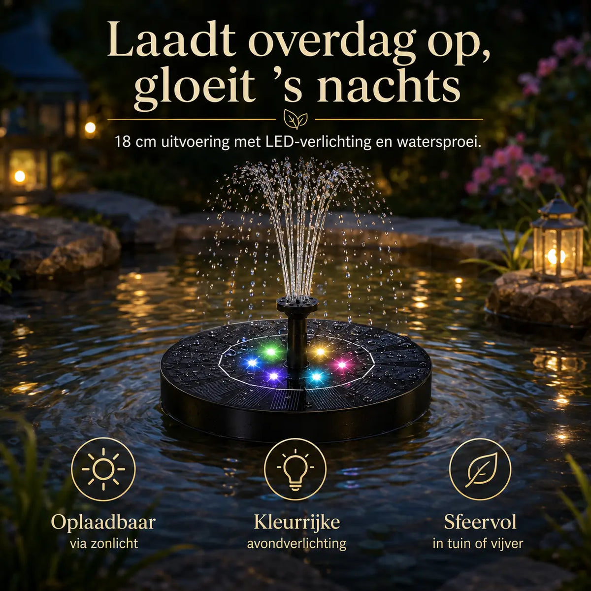 Eco-Friendly Fountain for Basins and Ponds with our Solar Oasis™