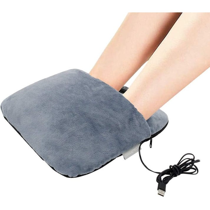 Electric Heated Foot Warmer and Shiatsu Massager with Vibration Massage Pouch