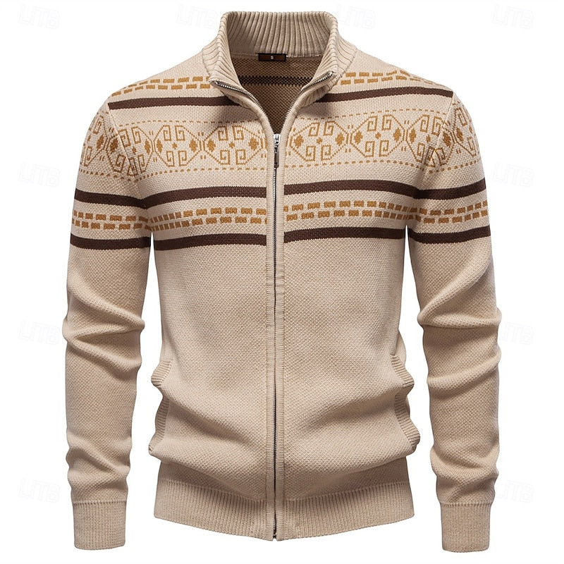 Fair Isle Zip-Up Christmas Cardigan