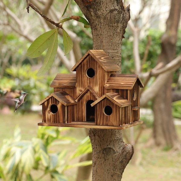 FeatherHome | Weatherproof Wooden Birdhouse for Wild Birds