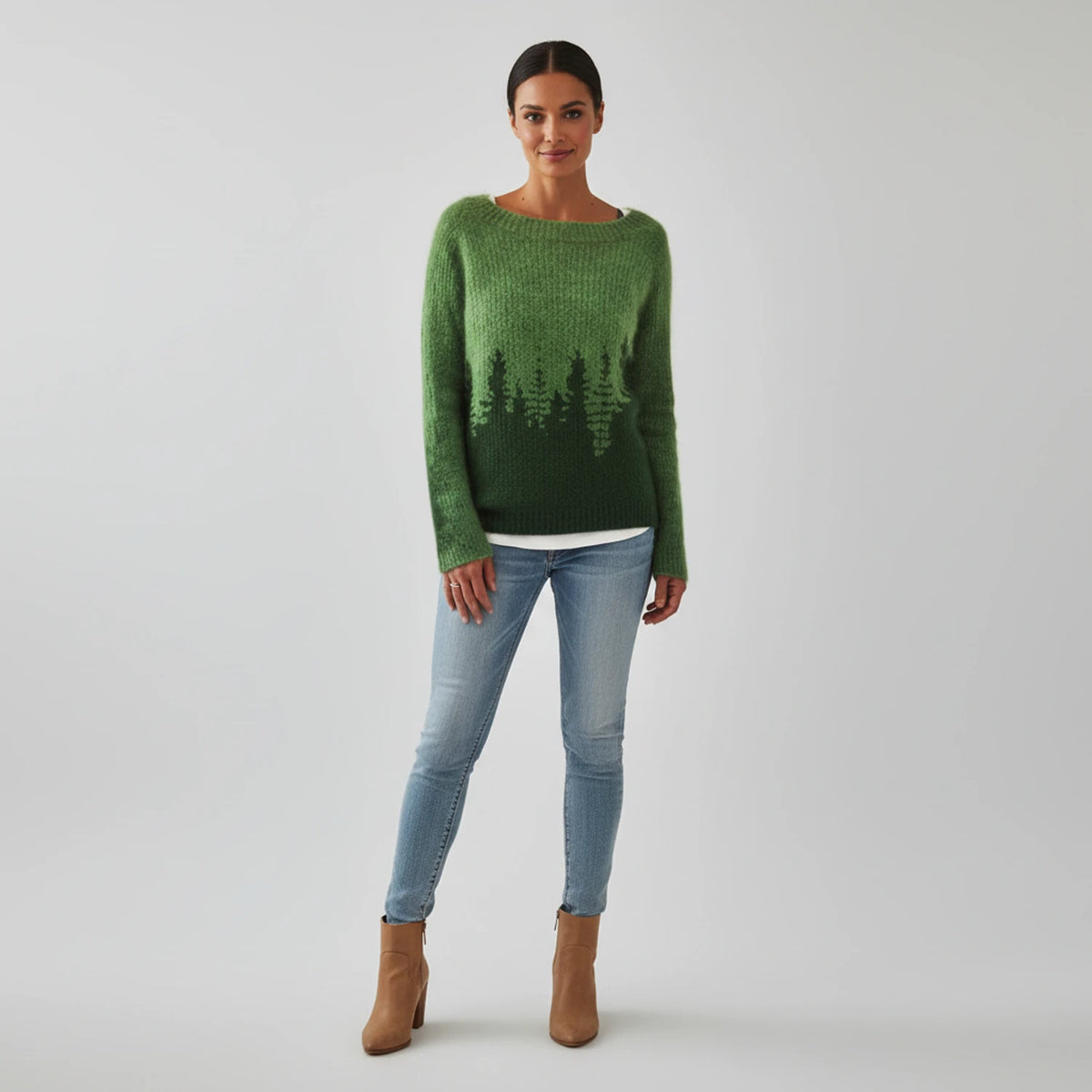 Women's Printed Crewneck Sweater