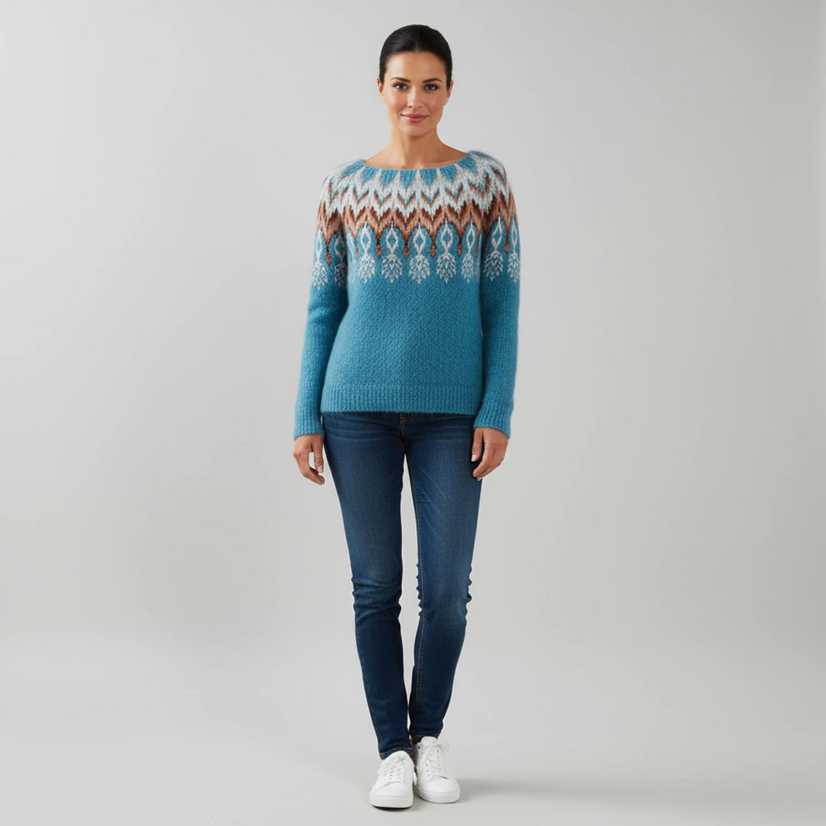 Women's Printed Crewneck Sweater