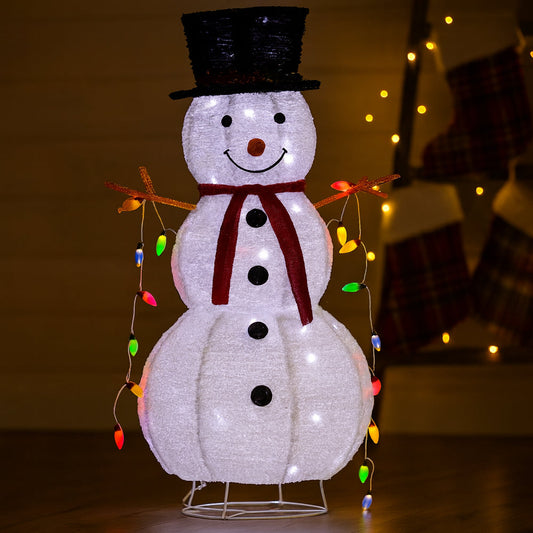 Foldable LED Snowman - 120 cm