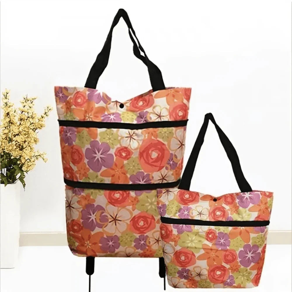 Foldable Shopping Trolley Bag with Wheels – Eco-Friendly, Compact & Lightweight