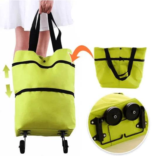 Foldable Shopping Trolley Bag with Wheels – Eco-Friendly, Compact & Lightweight