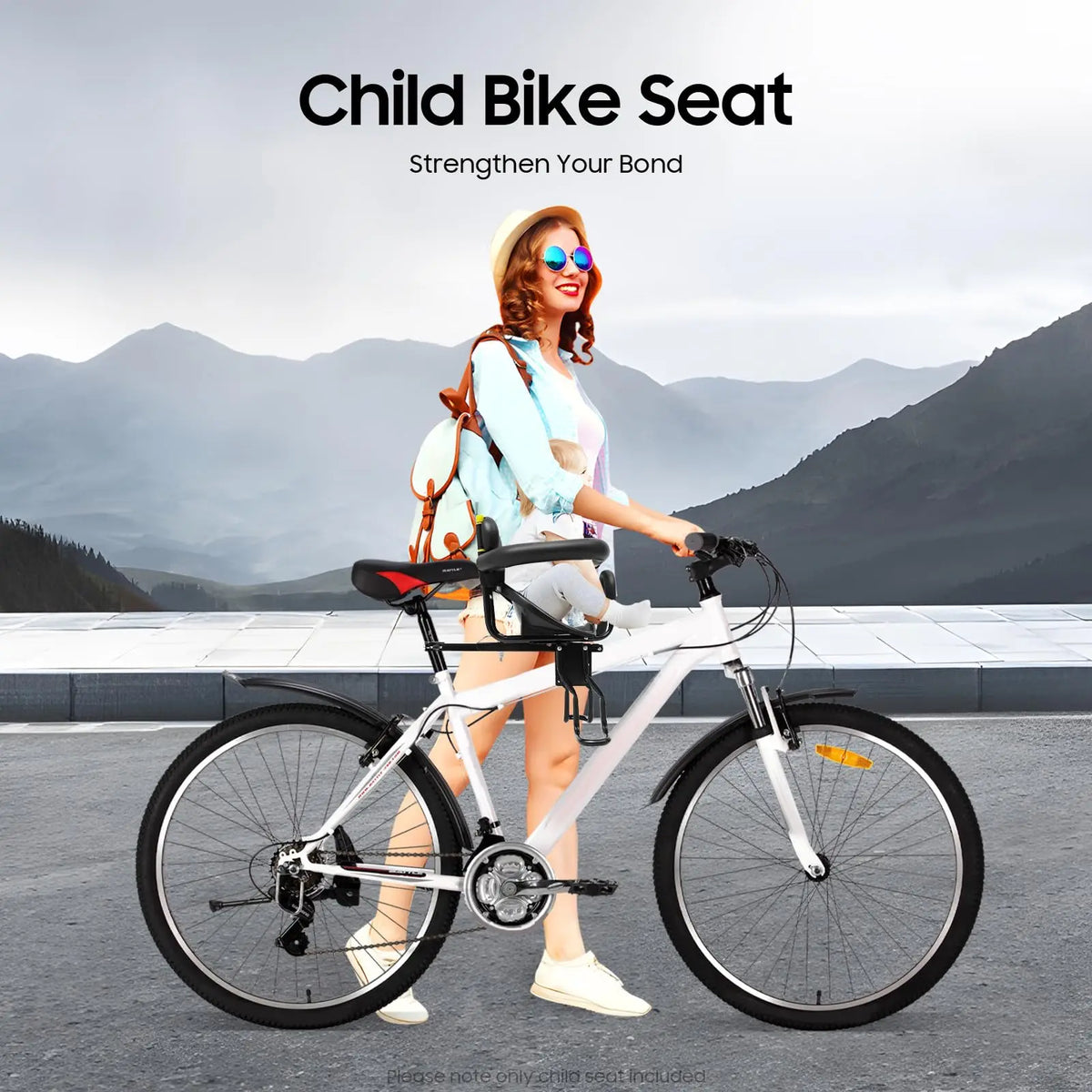Front-Mounted Child Bike Seat for Toddlers - Detachable & Adjustable