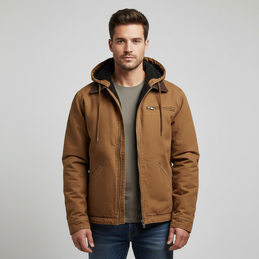 Functional Waterproof Outdoor Winter Parka Jacket with Hood in Polyester