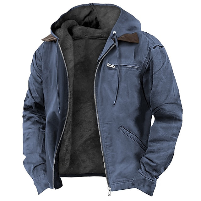 Functional Waterproof Outdoor Winter Parka Jacket with Hood in Polyester