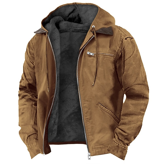 Functional Waterproof Outdoor Winter Parka Jacket with Hood in Polyester