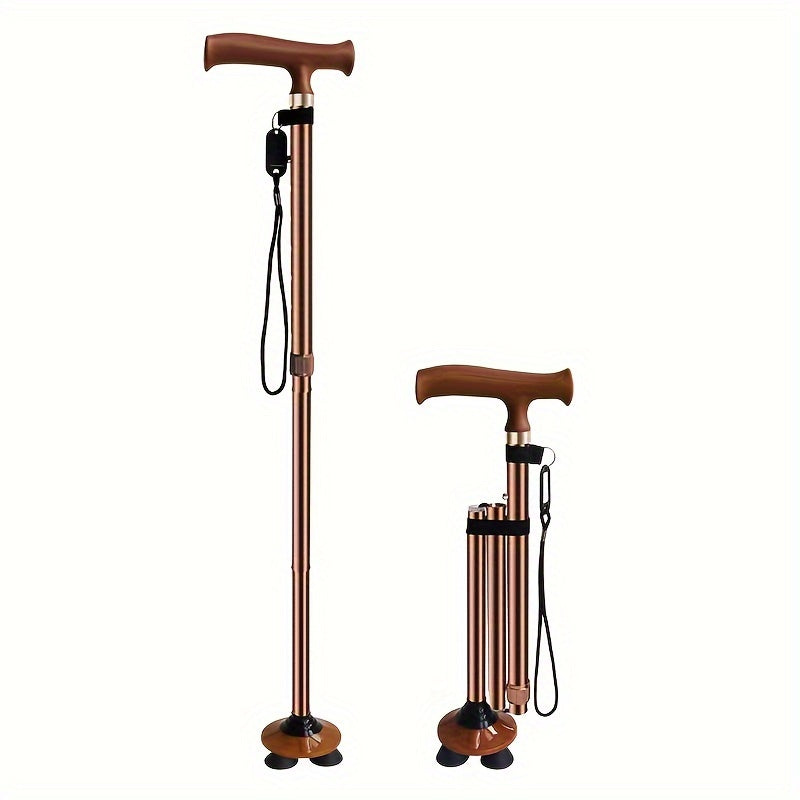 GlideGrip | 4-Leg Walking Stick – Foldable, Stable & Safe for Daily Use