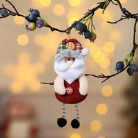 Handcrafted Christmas Ornaments with Plush Fabric, Dangling Legs, and Snowflake Details