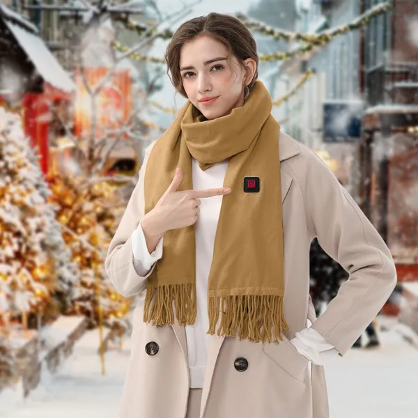 Heated Fleece Scarf and Neck Wrap with USB Power and Three Temperature Settings