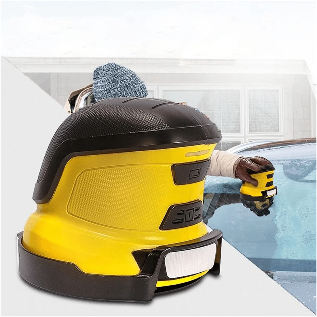 Heated Windshield Ice Scraper with Automatic Clearing for Winter Driving