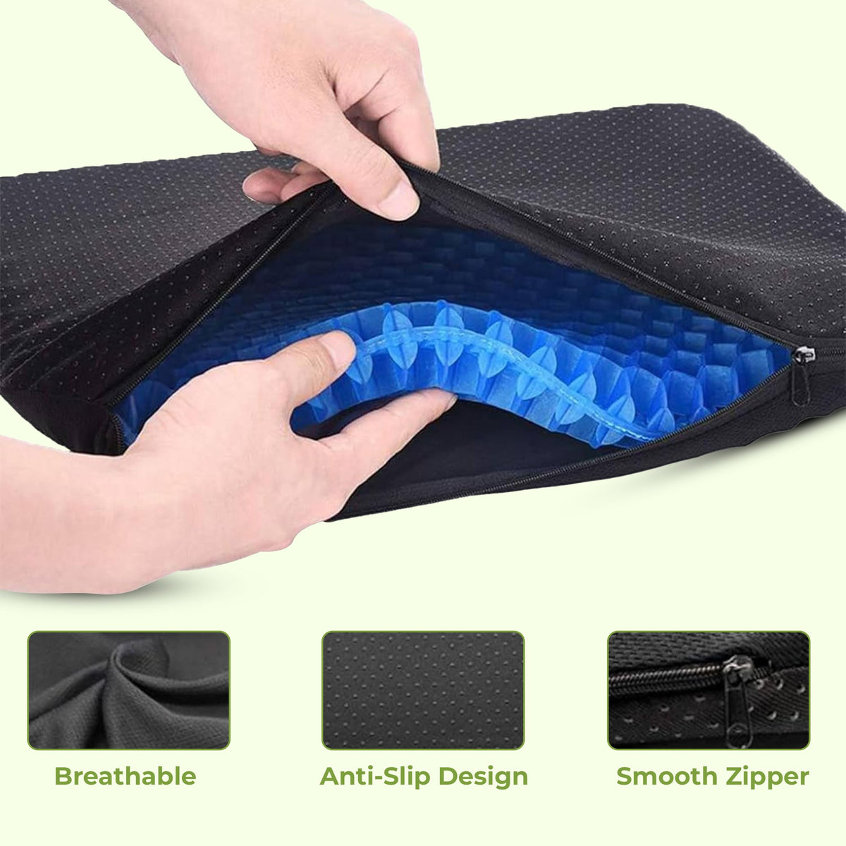 Honeycomb Gel Seat Cushion with Cover – Comfort for Chairs