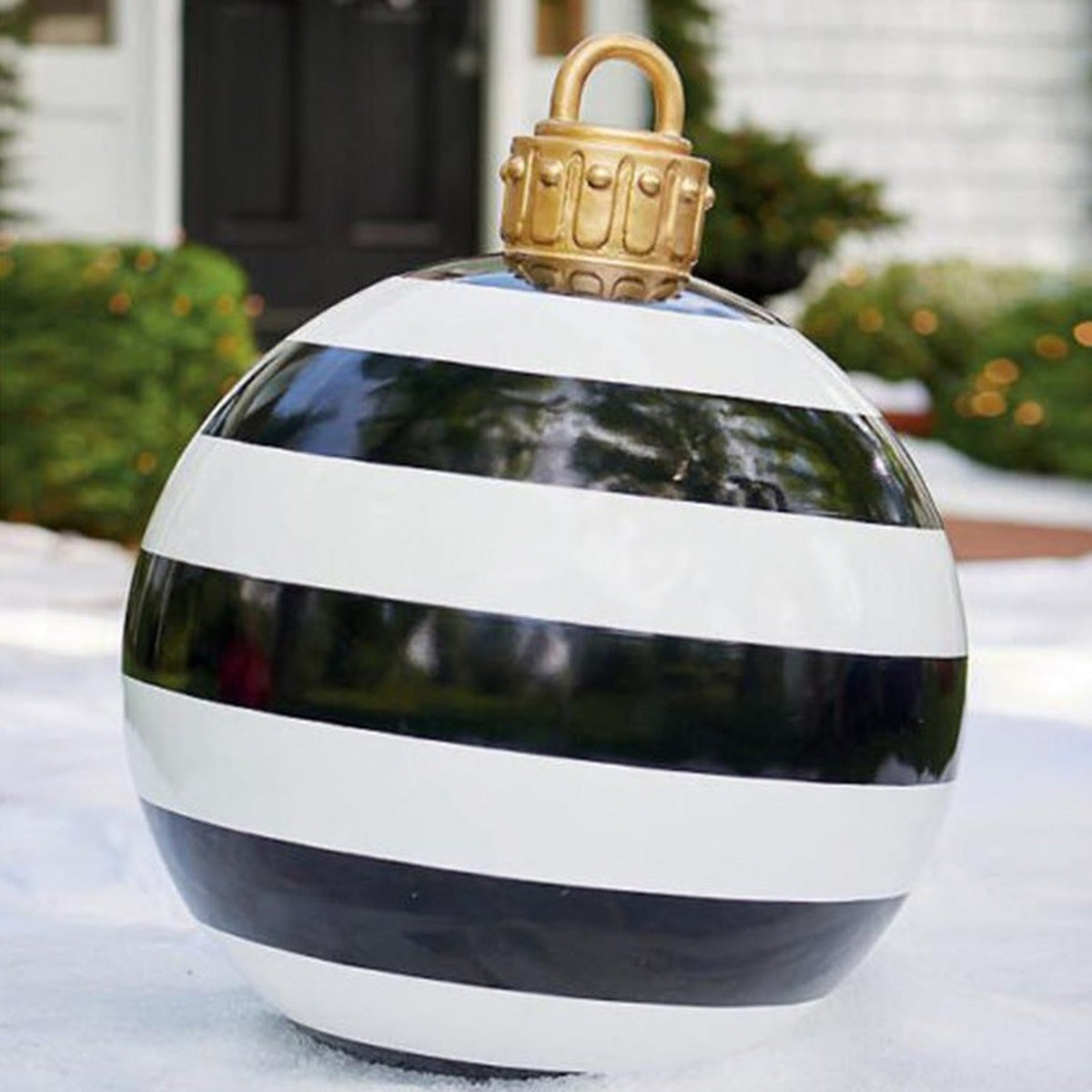 Inflatable Christmas Ornament Ball with Snowflake Pattern