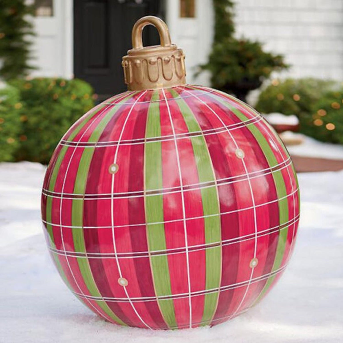 Inflatable Christmas Ornament Ball with Snowflake Pattern