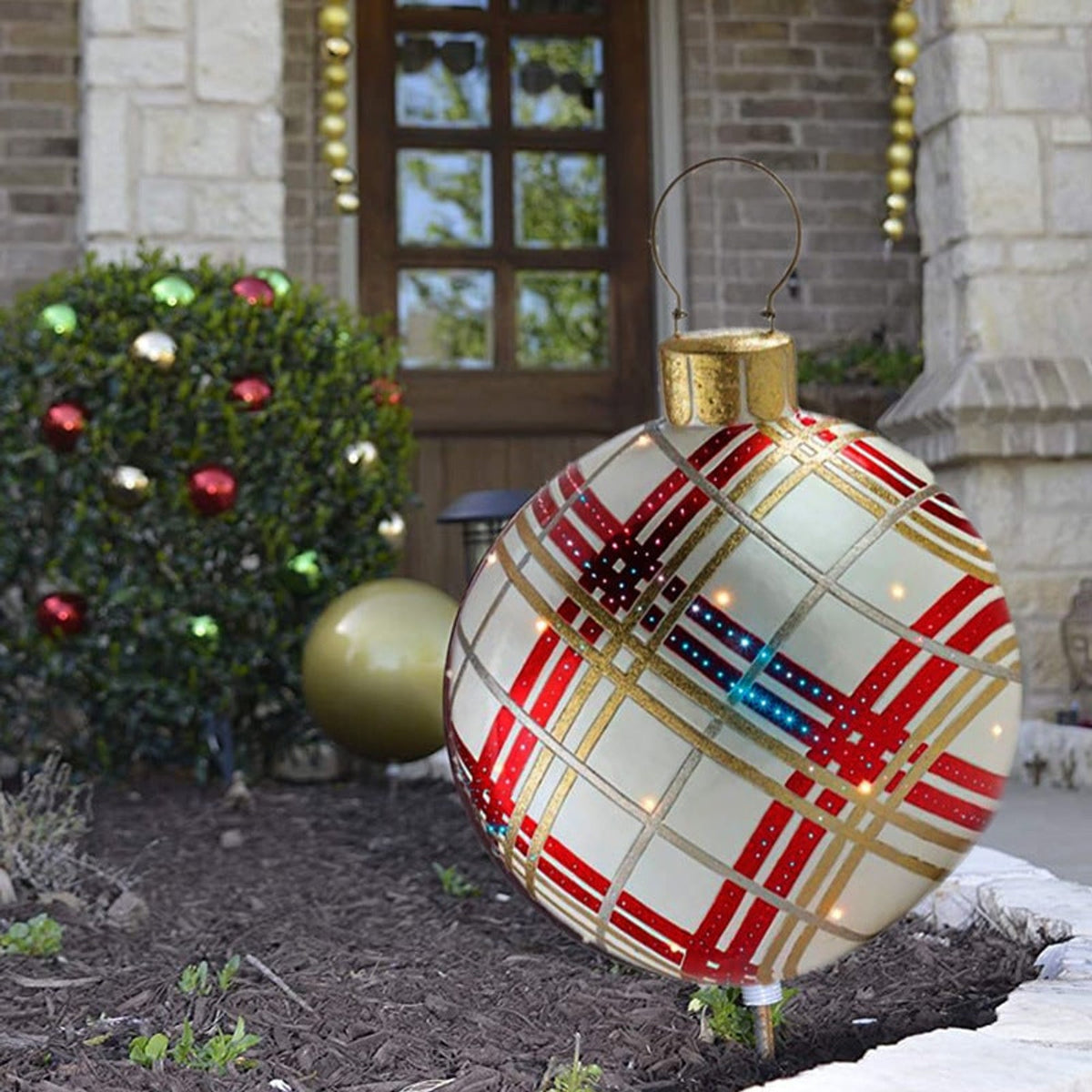 Inflatable Christmas Ornament Ball with Snowflake Pattern