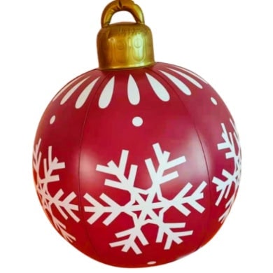 Inflatable Christmas Ornament Ball with Snowflake Pattern