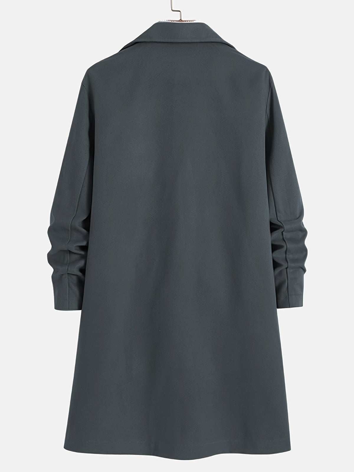 Long Single-Breasted Lapel Overcoat