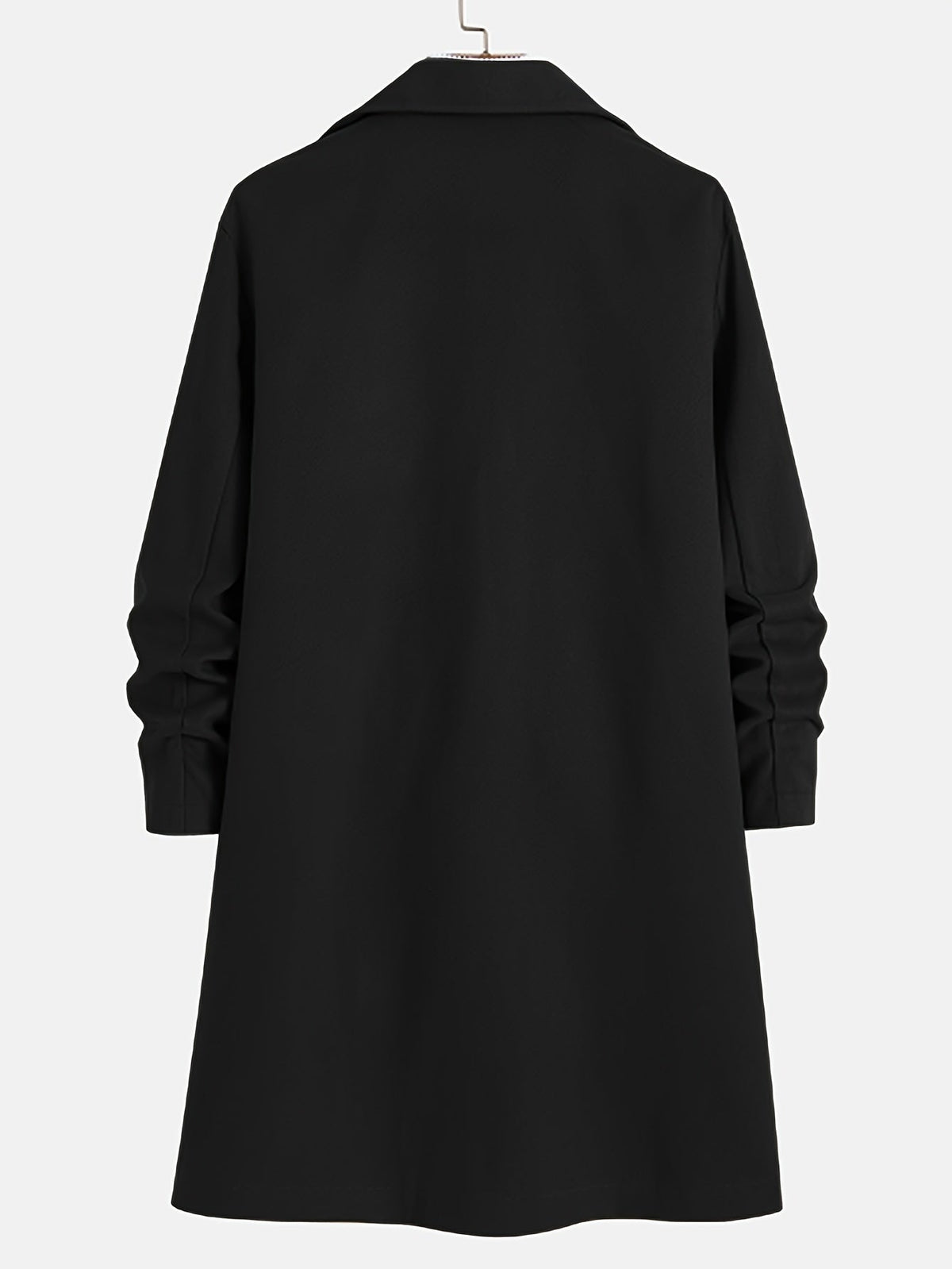 Long Single-Breasted Lapel Overcoat