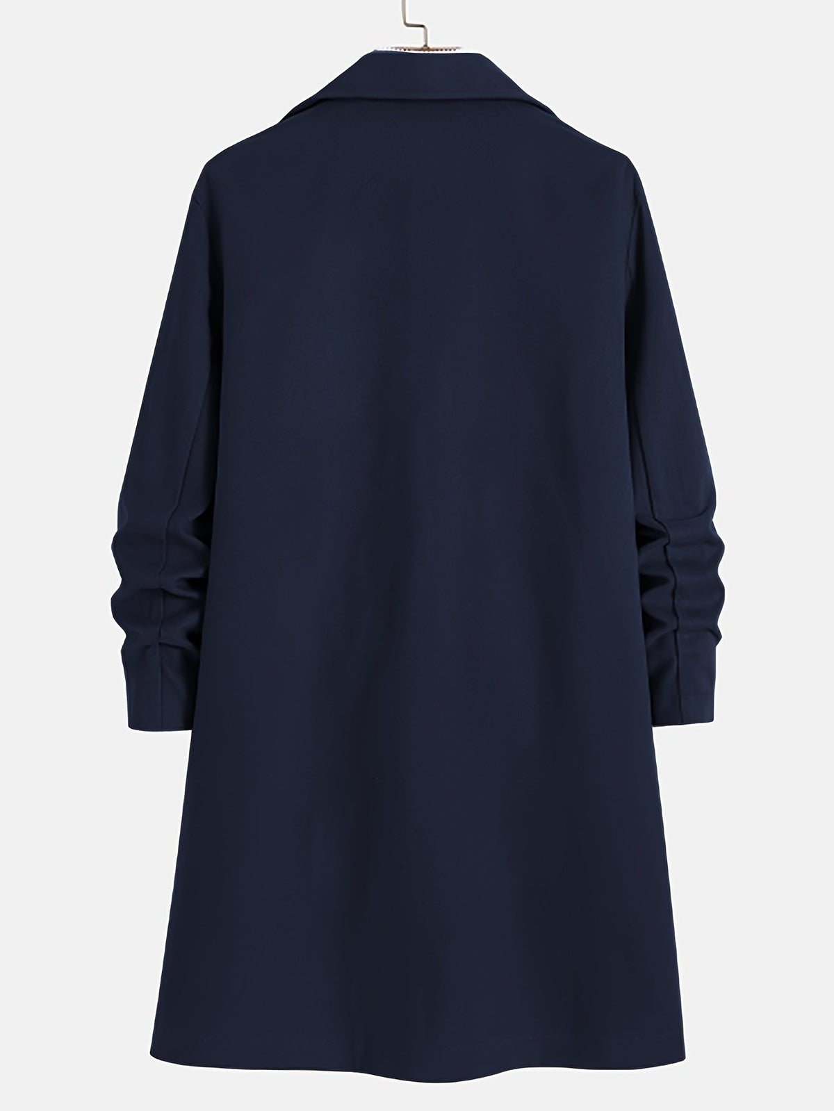 Long Single-Breasted Lapel Overcoat