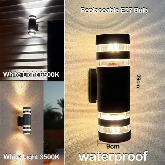 LumiBloc LED Outdoor Wall Light – Modern IP65 Up & Down Design with E27 Socket