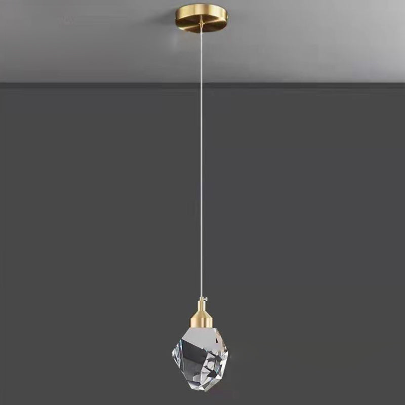 LumiJewel | Luxury Diamond Cube Crystal Iron LED Pendant Light for Bedroom