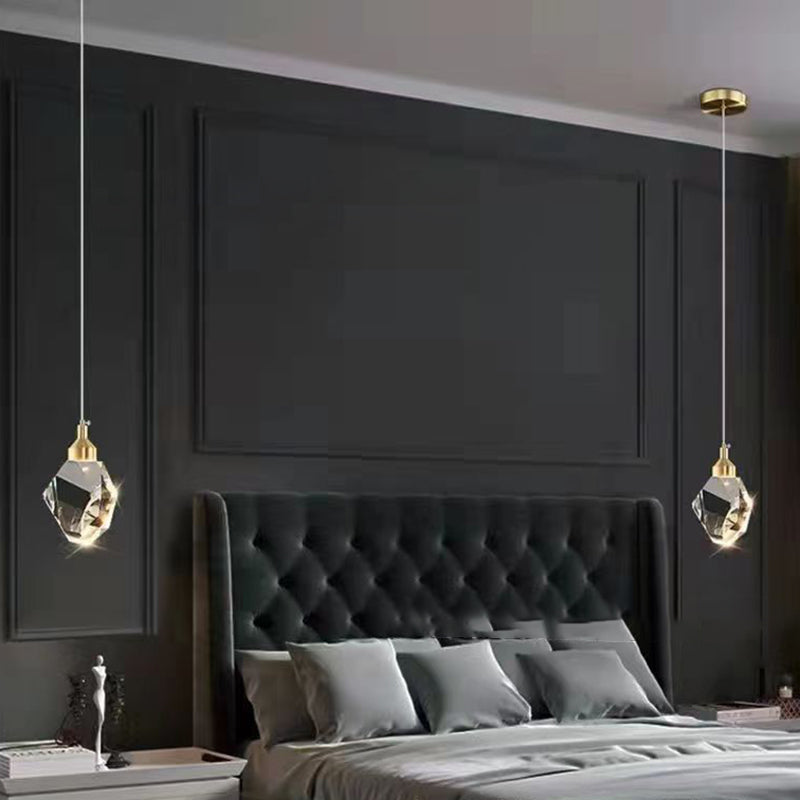 LumiJewel | Luxury Diamond Cube Crystal Iron LED Pendant Light for Bedroom