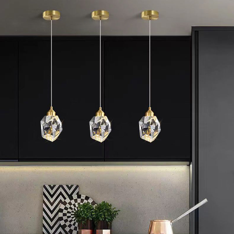 LumiJewel | Luxury Diamond Cube Crystal Iron LED Pendant Light for Bedroom