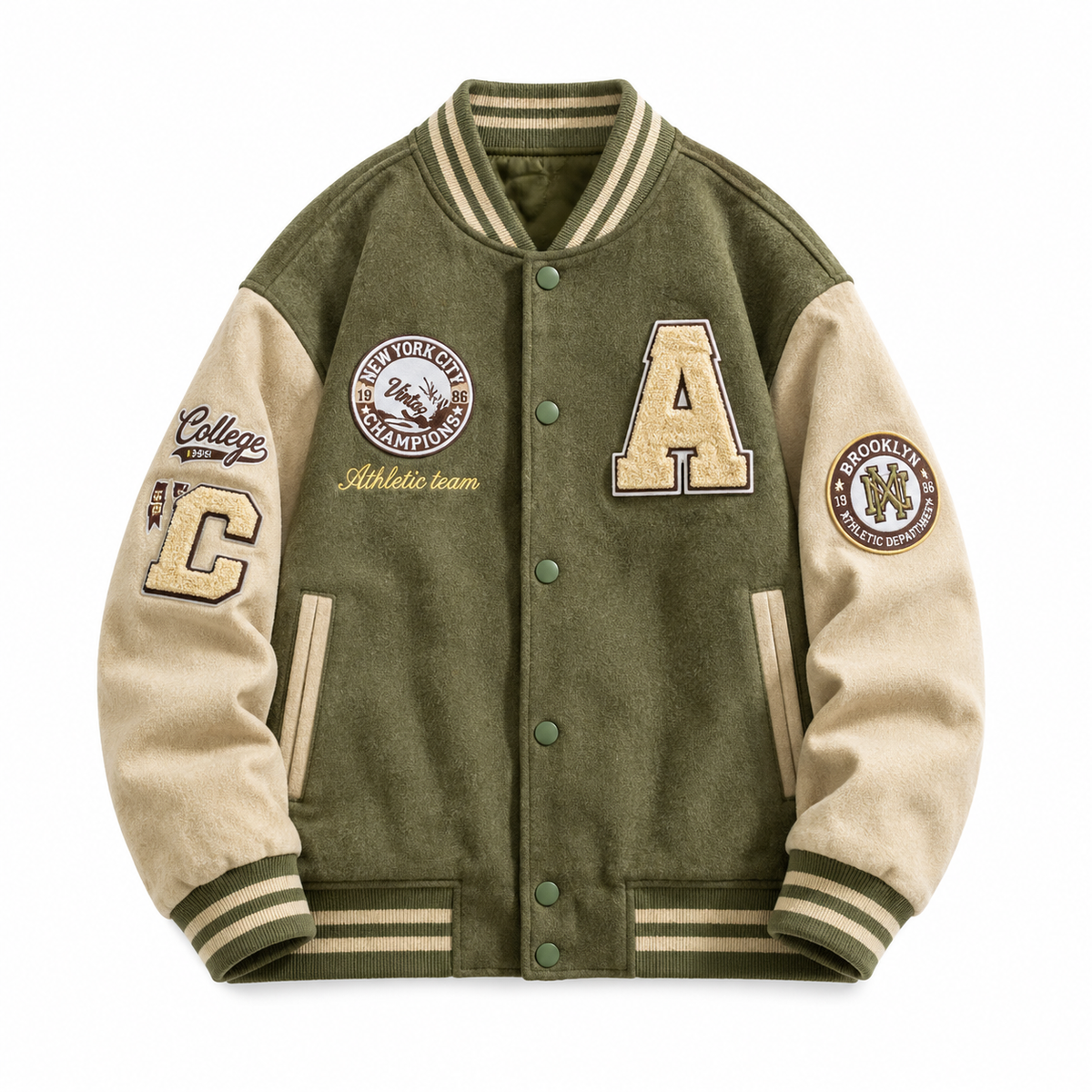 Men's Bomber Jacket with Button Closure & Side Pockets - Long-Sleeve Casual Jacket for Everyday Wear, Commuting & Seasonal Layering