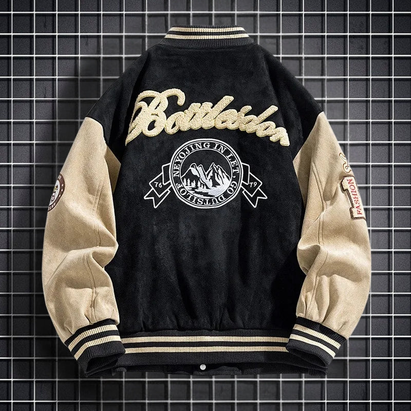 Men's Bomber Jacket with Button Closure & Side Pockets - Long-Sleeve Casual Jacket for Everyday Wear, Commuting & Seasonal Layering