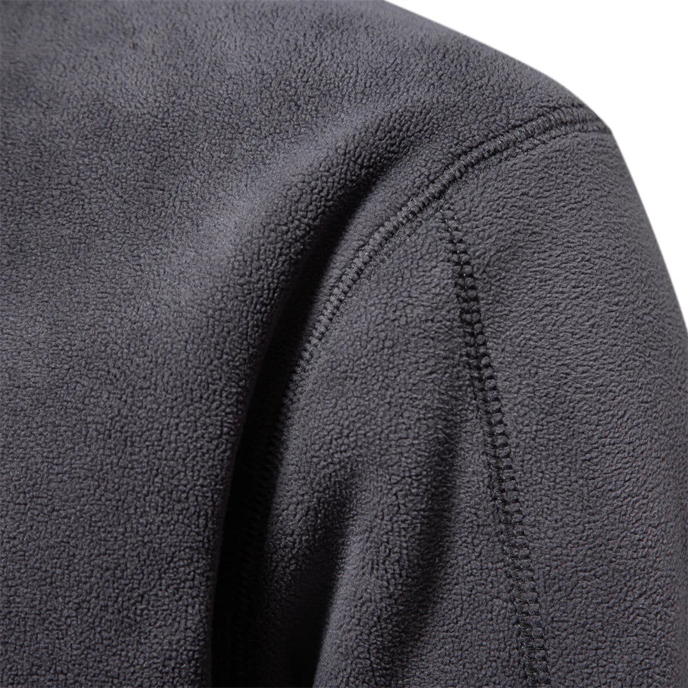 Men's Casual Fleece Quarter-Zip Collar Jacket