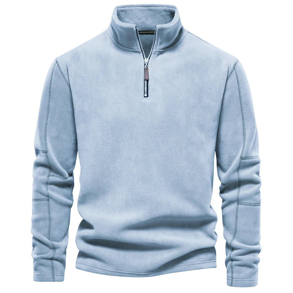 Men's Casual Fleece Quarter-Zip Collar Jacket
