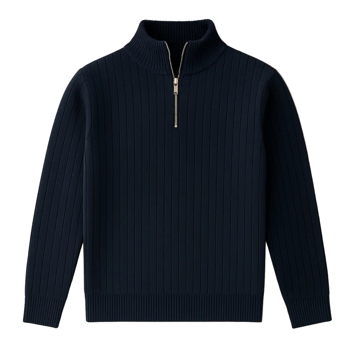 Men's Half-Zip Ribbed Jumper in Modern Knit Blend