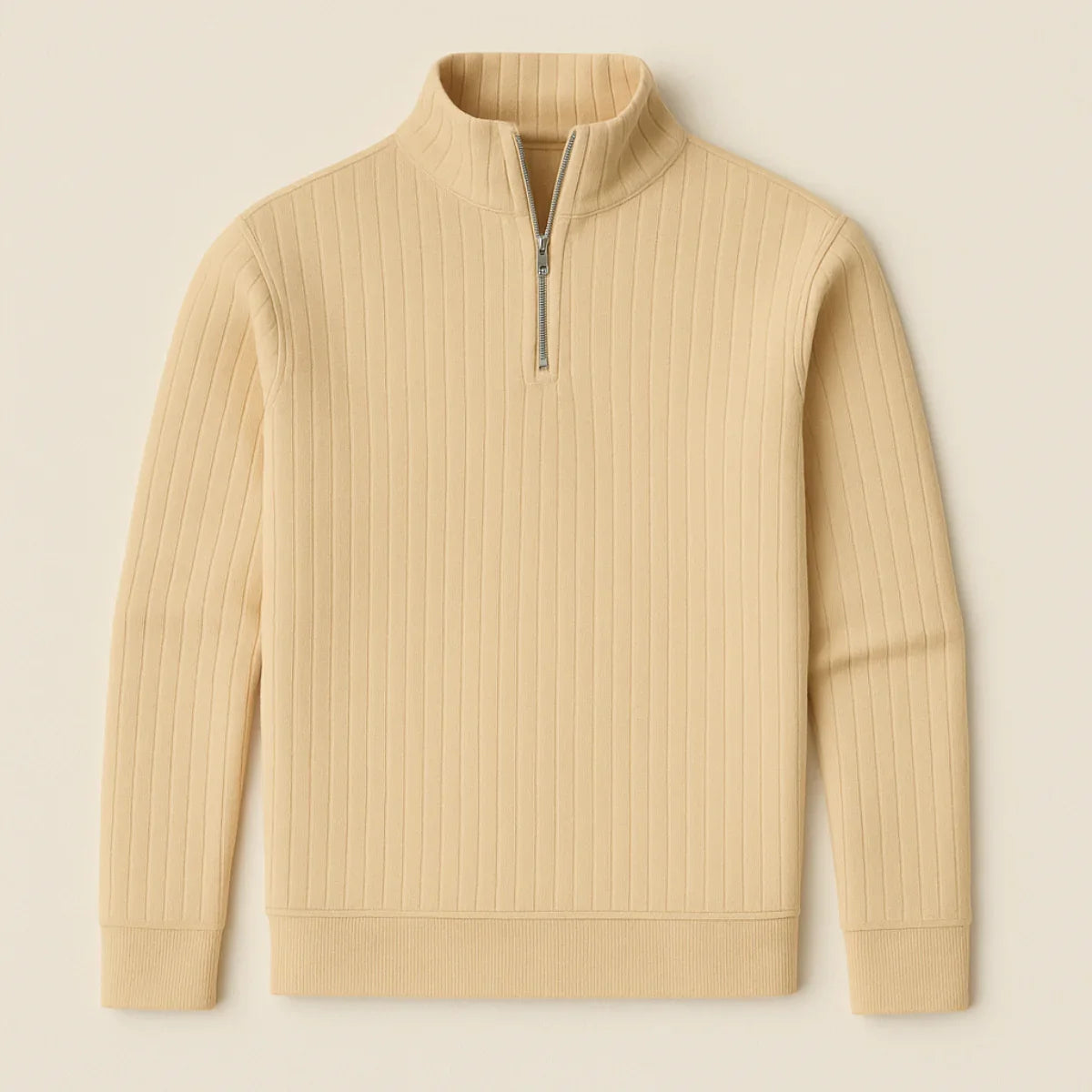 Men's Half-Zip Ribbed Jumper in Modern Knit Blend