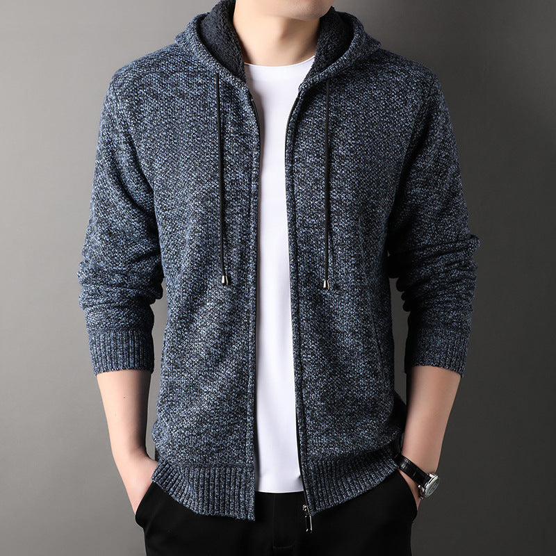 Men's Hooded Cardigan with Soft Padded Lining