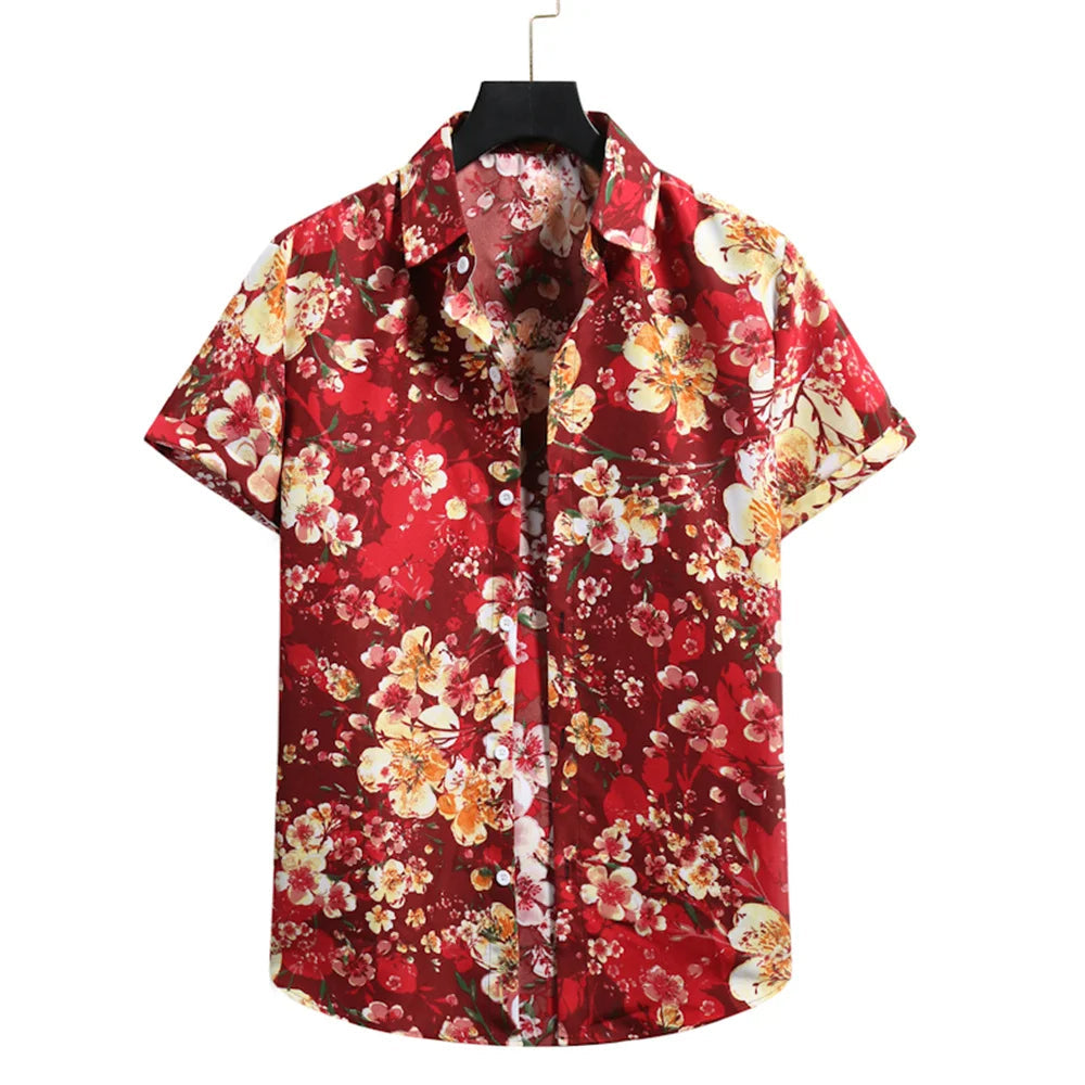Men's Lightweight Floral Pattern Tropical Shirt