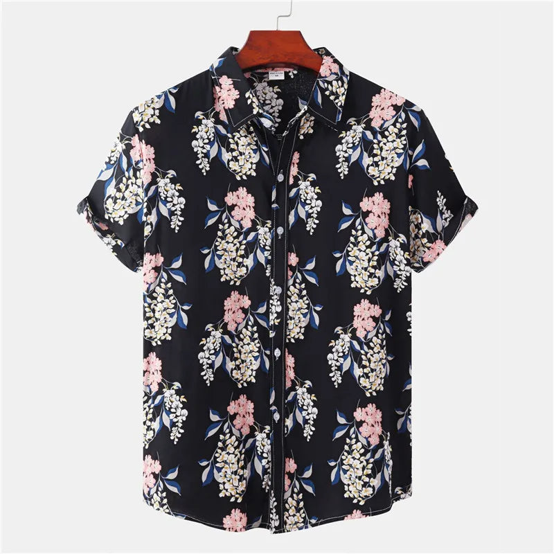 Men's Lightweight Floral Pattern Tropical Shirt