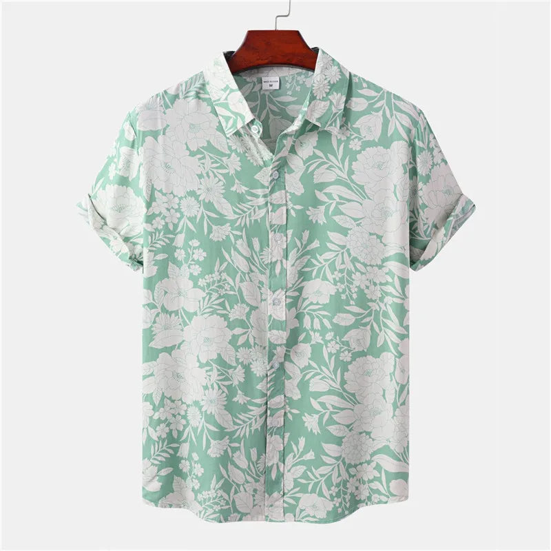 Men's Lightweight Floral Pattern Tropical Shirt