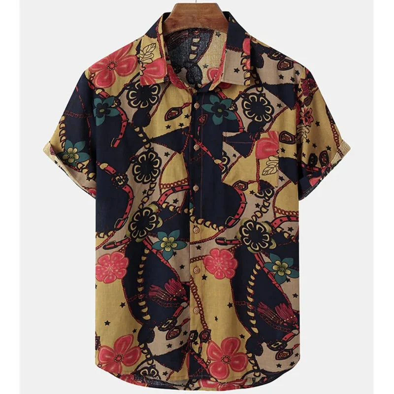 Men's Lightweight Floral Pattern Tropical Shirt