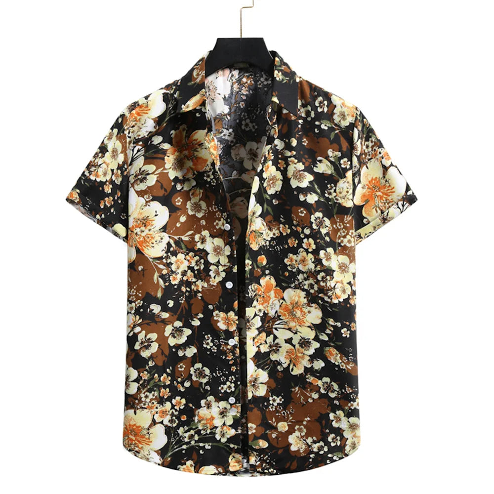 Men's Lightweight Floral Pattern Tropical Shirt