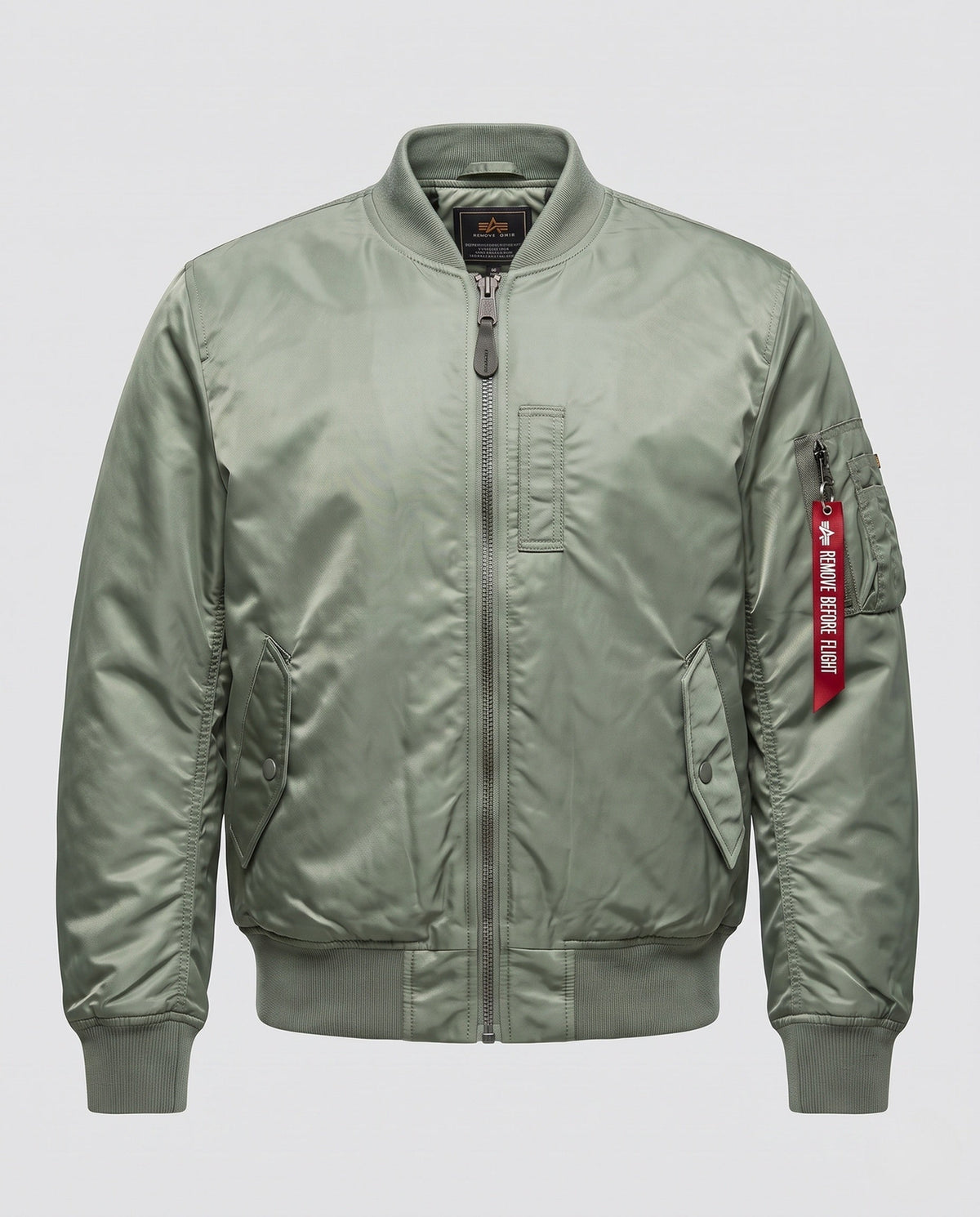 Men's Pilot-Style Bomber Jacket with Water-Repellent Nylon Shell and Sleeve Pocket Detail