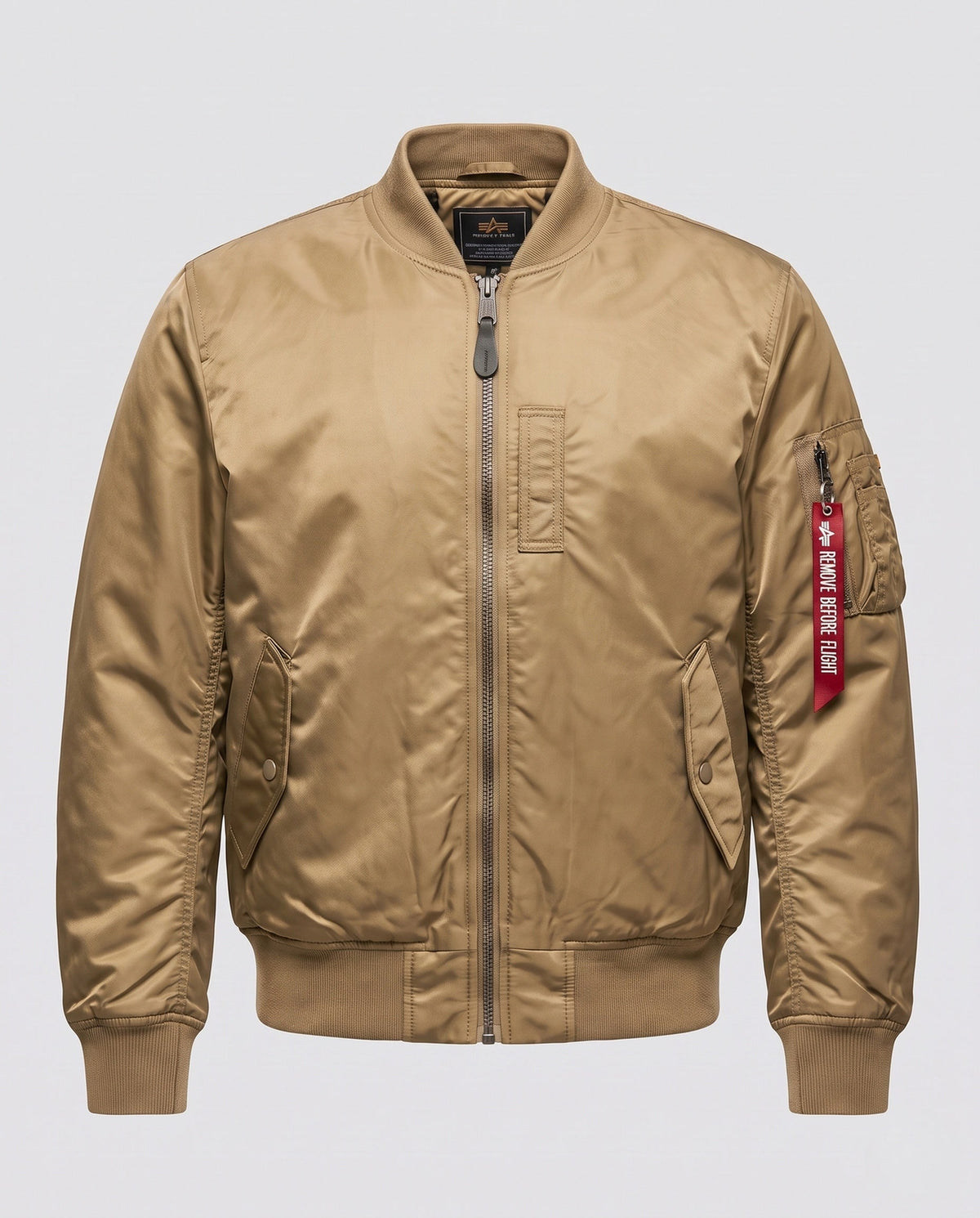 Men's Pilot-Style Bomber Jacket with Water-Repellent Nylon Shell and Sleeve Pocket Detail