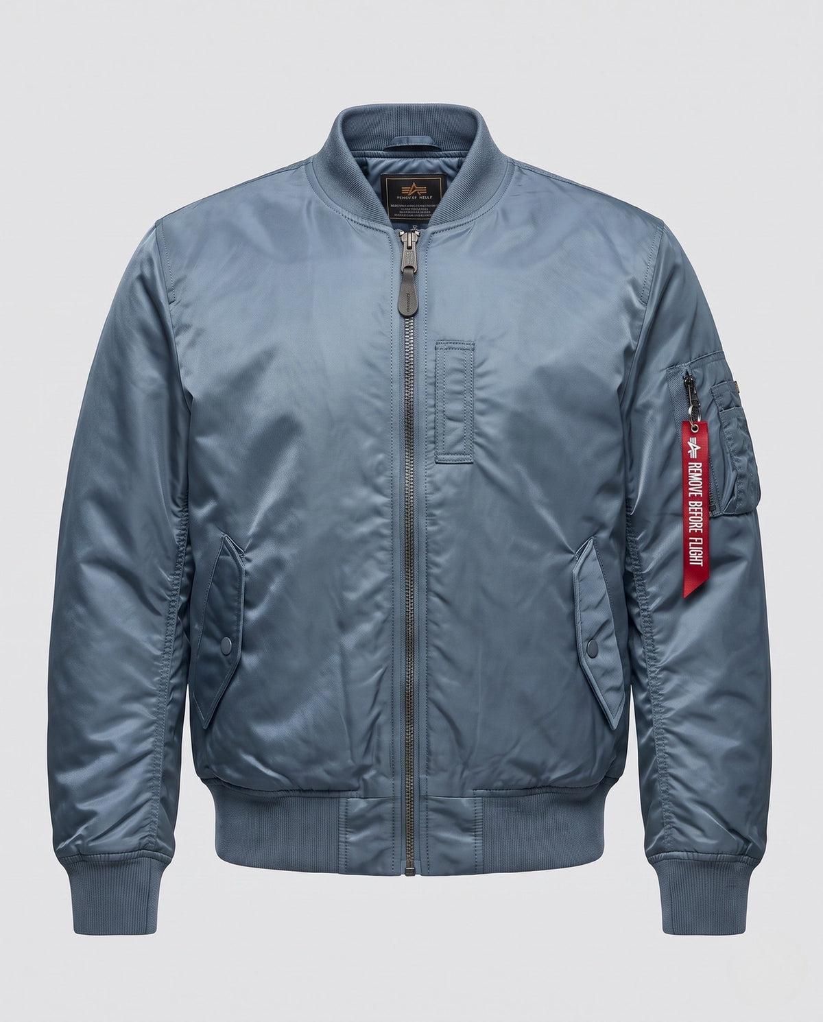 Men's Pilot-Style Bomber Jacket with Water-Repellent Nylon Shell and Sleeve Pocket Detail