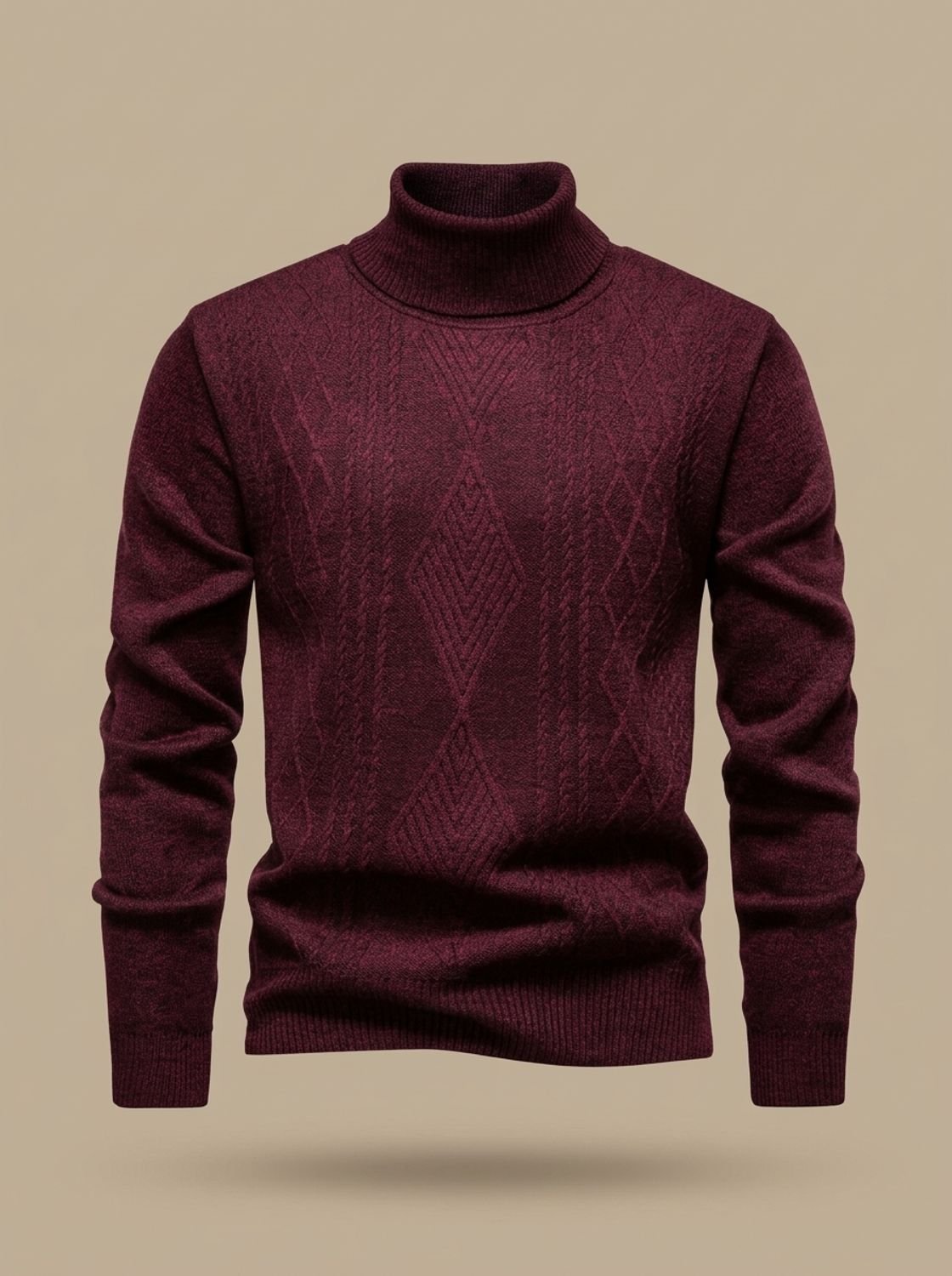 Men's Slim-Fit Cable-Knit Turtleneck Sweater