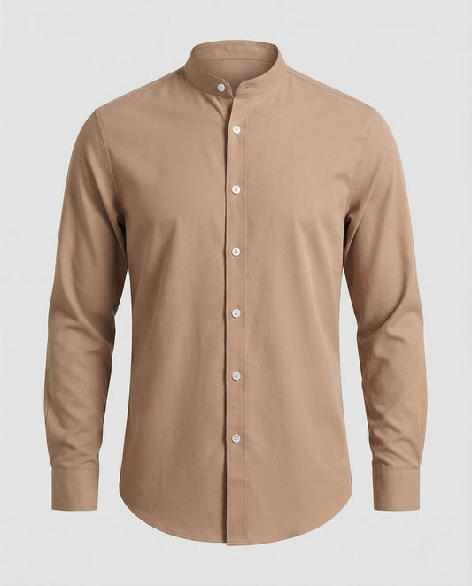 Men's Slim Fit Stand-Up Collar Shirt
