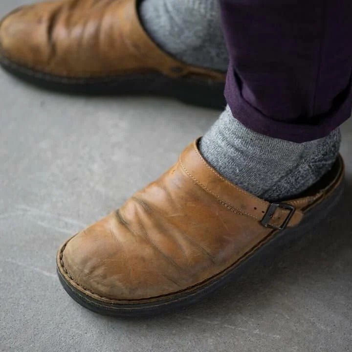 Men's Slip-On Mules with Heel Strap